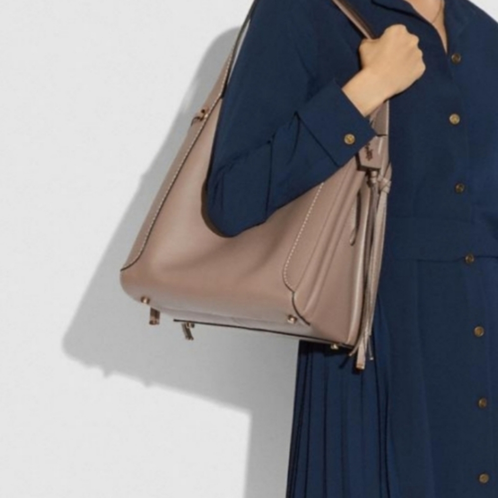 COACH HARMONY STONE LEATHER HOBO.